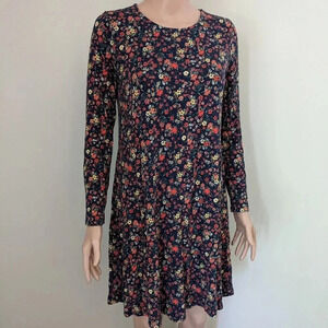 Old Navy Floral Mini Dress Swing Cottagecore feminine Small Long Sleeve Ditsy